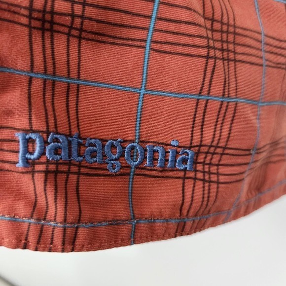 Mens Patagonia Orange Rust Plaid‎ Striped Swim Shorts Size 32 - Picture 2 of 6